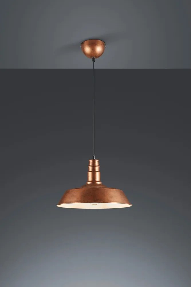 Metalowa lampa wisząca w kolorze miedzi z metalowym kloszem ø 36 cm Will – Reality