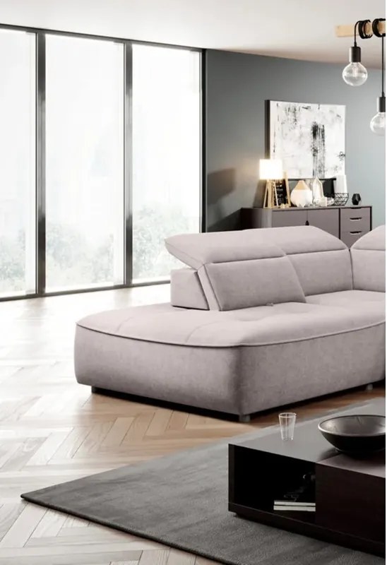 Narożnik COLOMBO L Lewostronny z elektryczną funkcją spania pojemnikiem ELEMENT 24 Jasny szary WERSAL