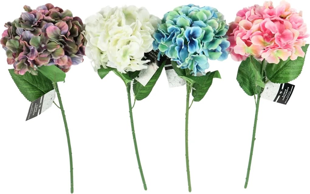 Sztuczny kwiat HORTENSJA 54 cm - różne kolory Kolor: Różowy