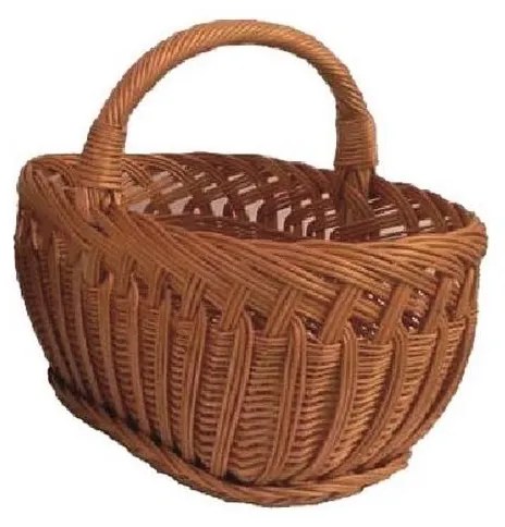 Kosz na drewno z rattanu z uchwytem 41x52 cm