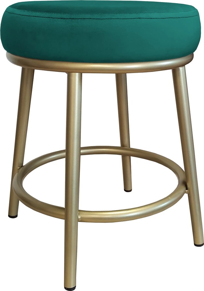 Taboret Ben tkanina Welur stelaż metalowy STOŁEK LOFT : Kolor Stelaża - Złoty, Kolor tkaniny - VELVET - MG20, Typ tkaniny - Velvet