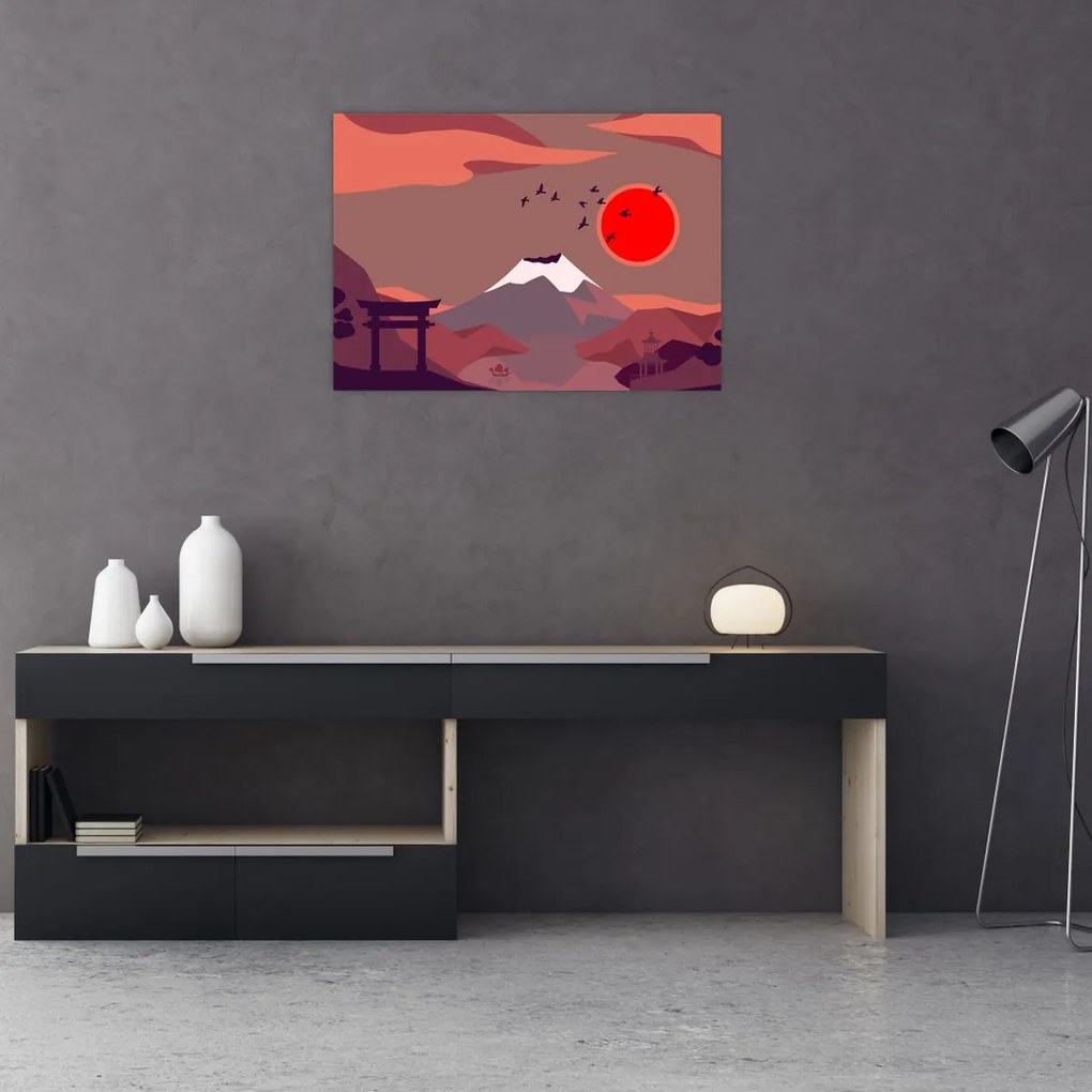 Obraz na szkle - Góry Fuji (70x50 cm)