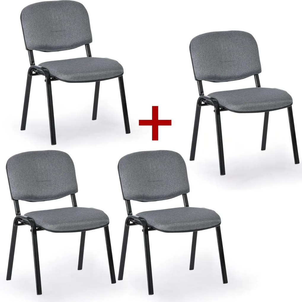 Krzesło konferencyjne VIVA PLUS 3+1 GRATIS - czarne nogi, szare