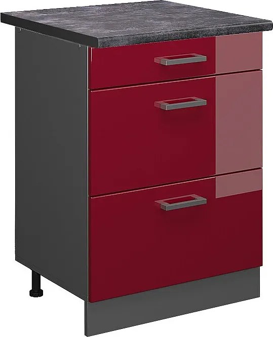 Szafka dolna do kuchni czerwony połysk 60x60x81.6 r-line