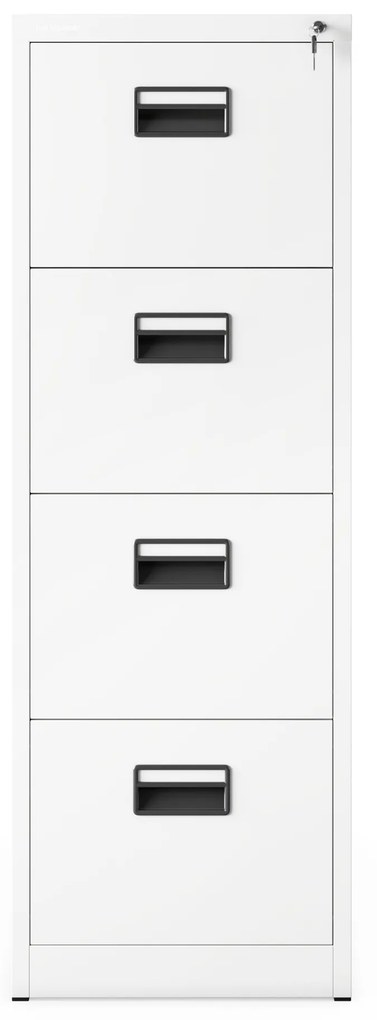 Szafa kartotekowa metalowa z 4 szufladami biała, 460x1320x620 mm: SARA