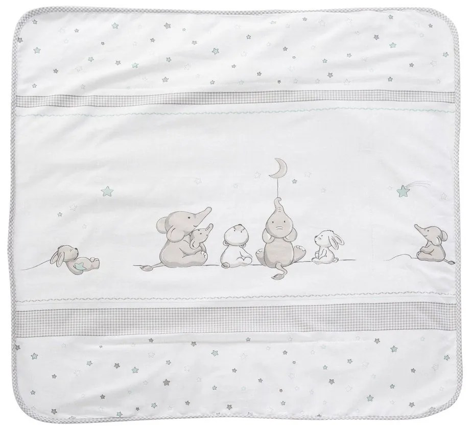 Biało-szary koc dziecięcy z mikropluszu 80x80 cm Sternenzauber – Roba