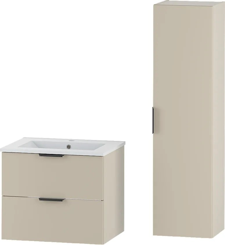 Kaszmirowy Zestaw do Łazienki 60cm Szafka z Umywalką Słupek Pile