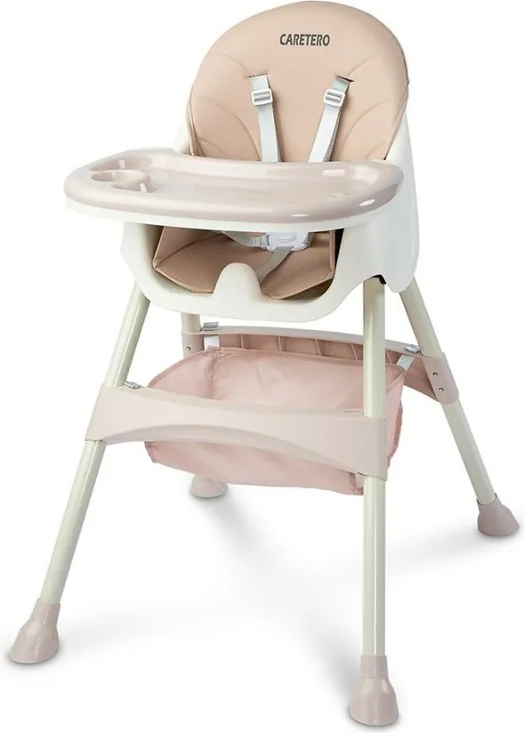 Caretero Krzesełko do karmienia 2w1 Bill różowy, 63 x 75 x 92 cm