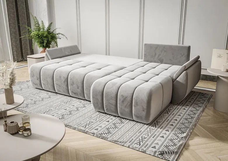 Czarna Welurowa Sofa Z Pojemnikiem Na Pościel F0-A08