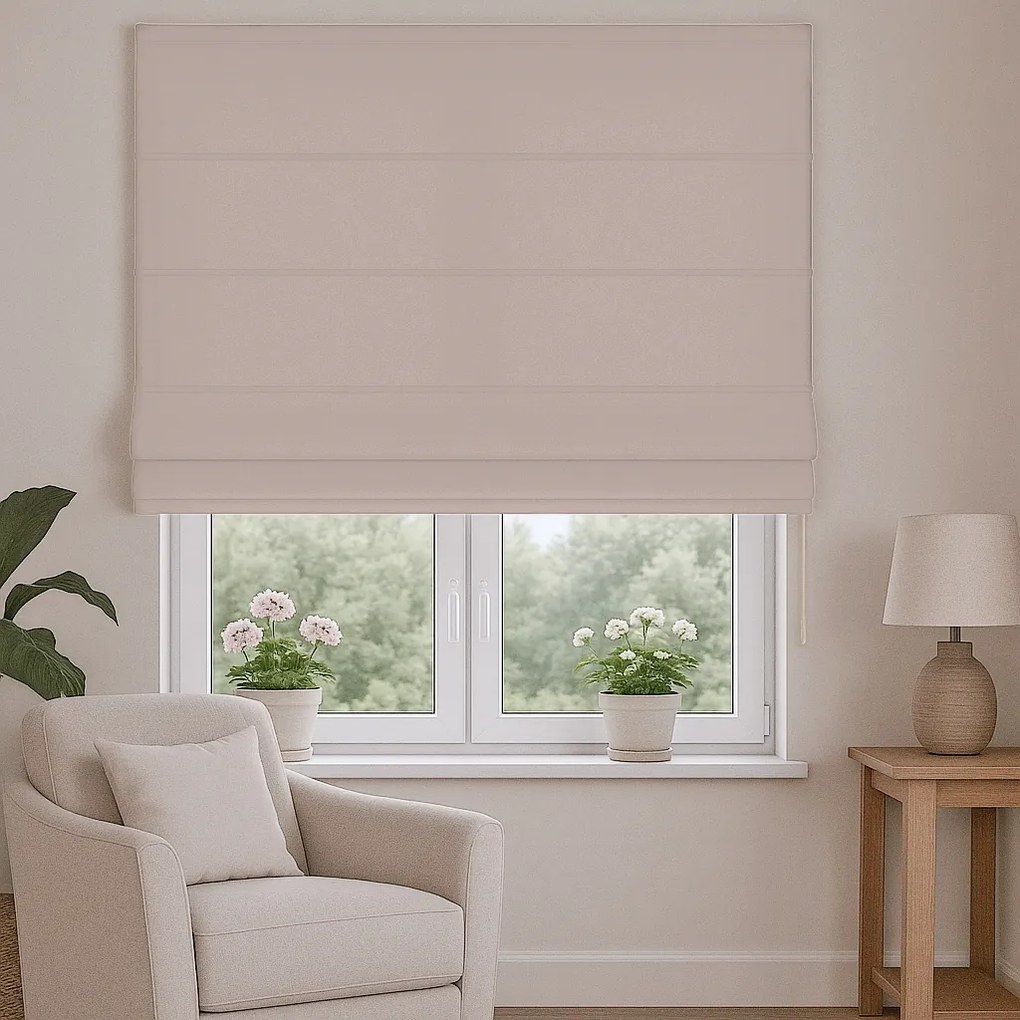 Roleta rzymska na wymiar Otto jasnoróżowa półmatowy welur - do 200 cm