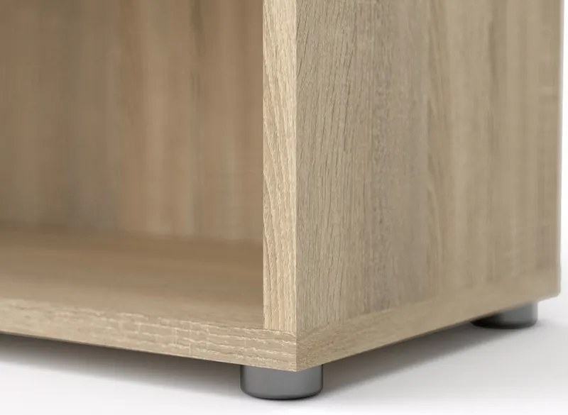 Niski regał biurowy z dwoma półkami Prima dąb sonoma