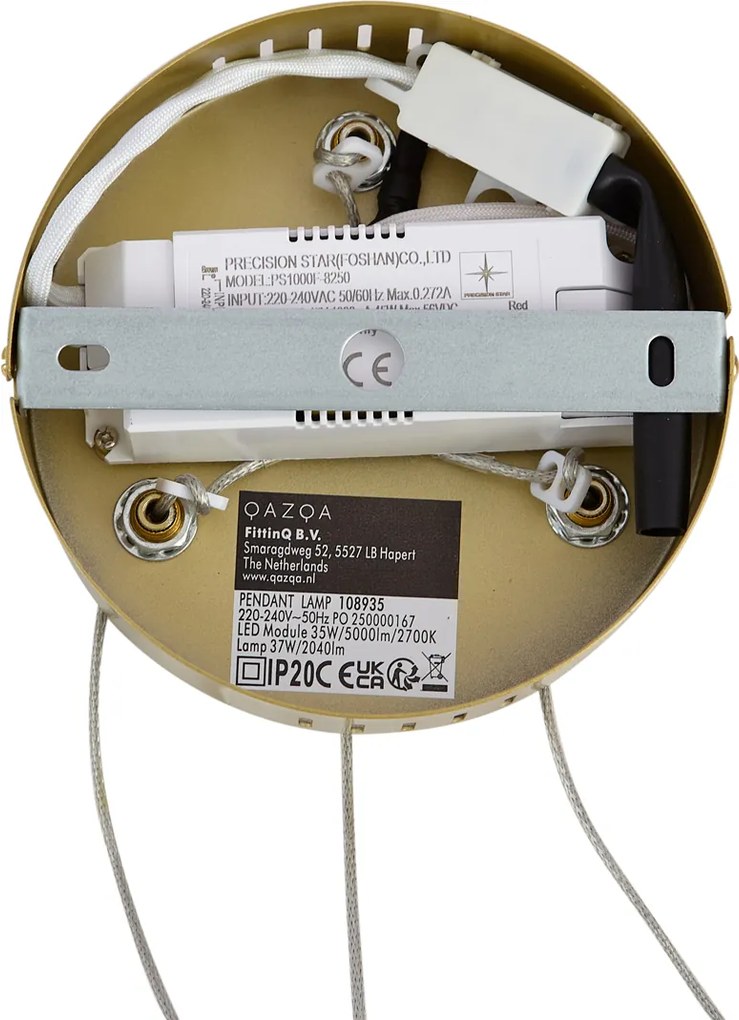 Designerska lampa wisząca złota okrągła z 3-stopniowym ściemnianiem - Krisscross