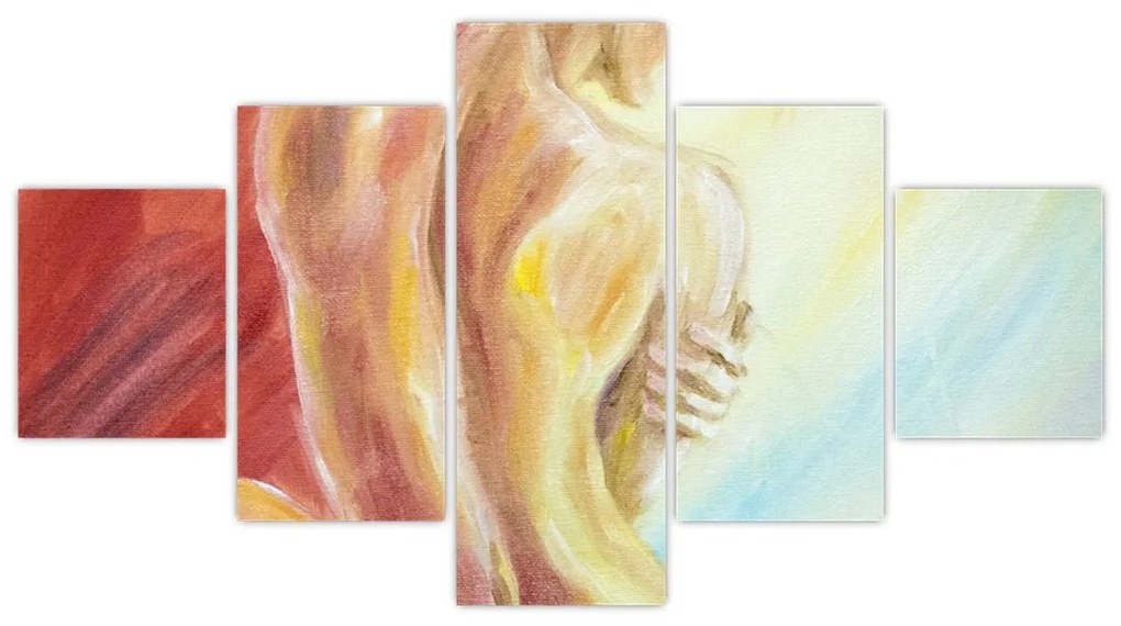 Obraz odpoczywającej kobiety, obraz olejny (125x70 cm)