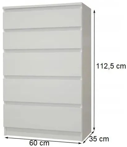 Biała minimalistyczna komoda z szufladami 60 cm - Vinter 4X