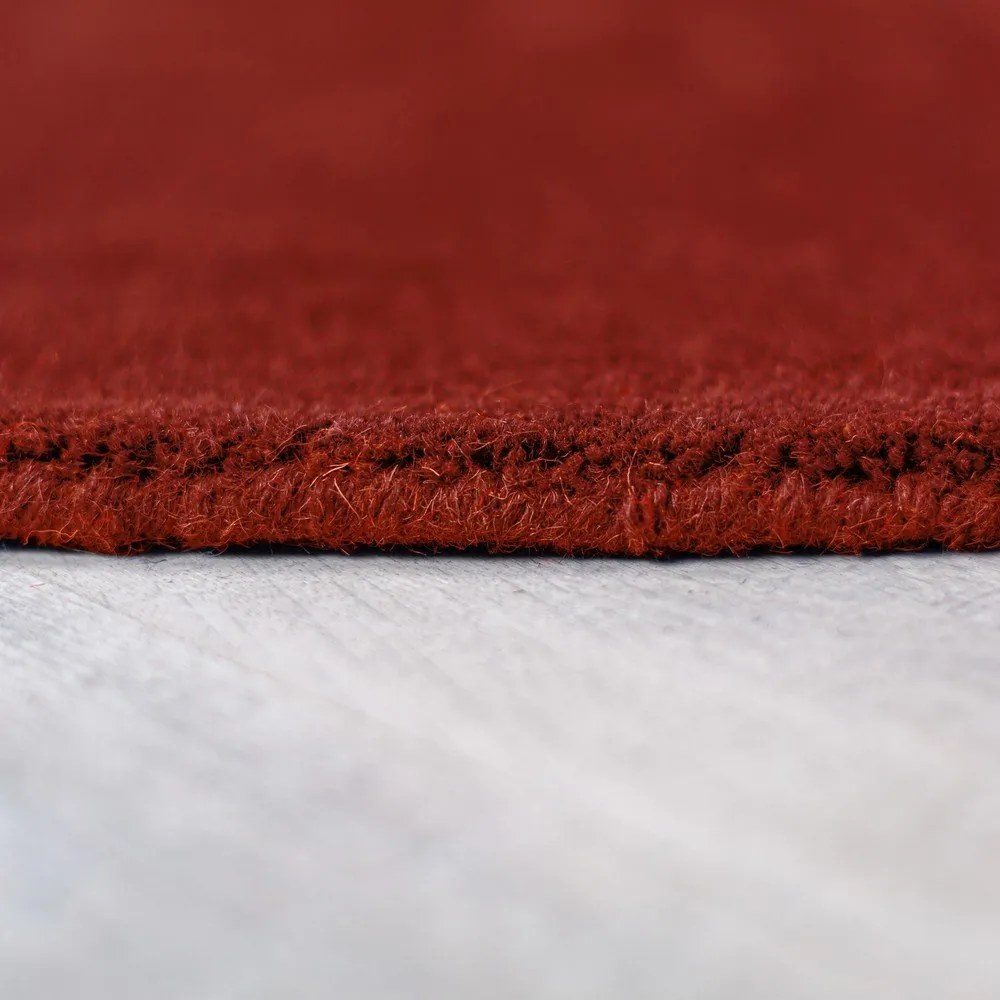 Ceglasty wełniany okrągły dywan tkany ręcznie ø 150 cm Mia Segment – Flair Rugs