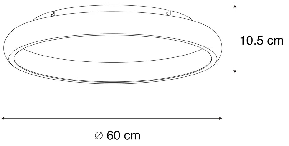 Nowoczesna lampa sufitowa biała 60cm z wbudowanym ściemnianym LED - Cardona Nowoczesny Oswietlenie wewnetrzne