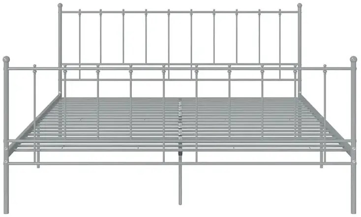 Szare metalowe łóżko małżeńskie 200x200 cm - Laxi