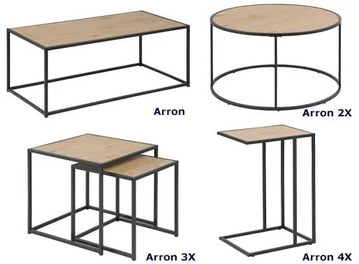 Zestaw stolików kawowych Arron 3X - czarny