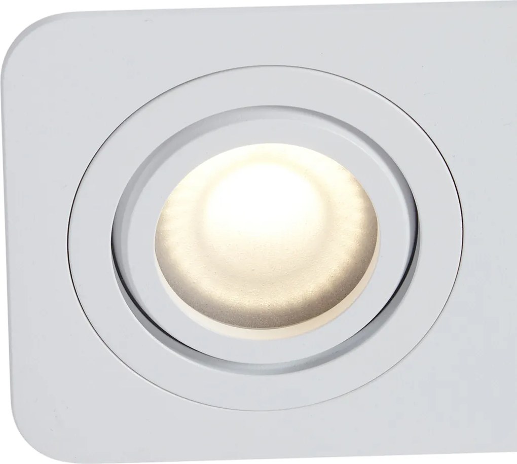 Okrągły reflektor wpuszczany biały GU10 50mm obrotowy i przechylany IP44 2-źródła światła - Alberto