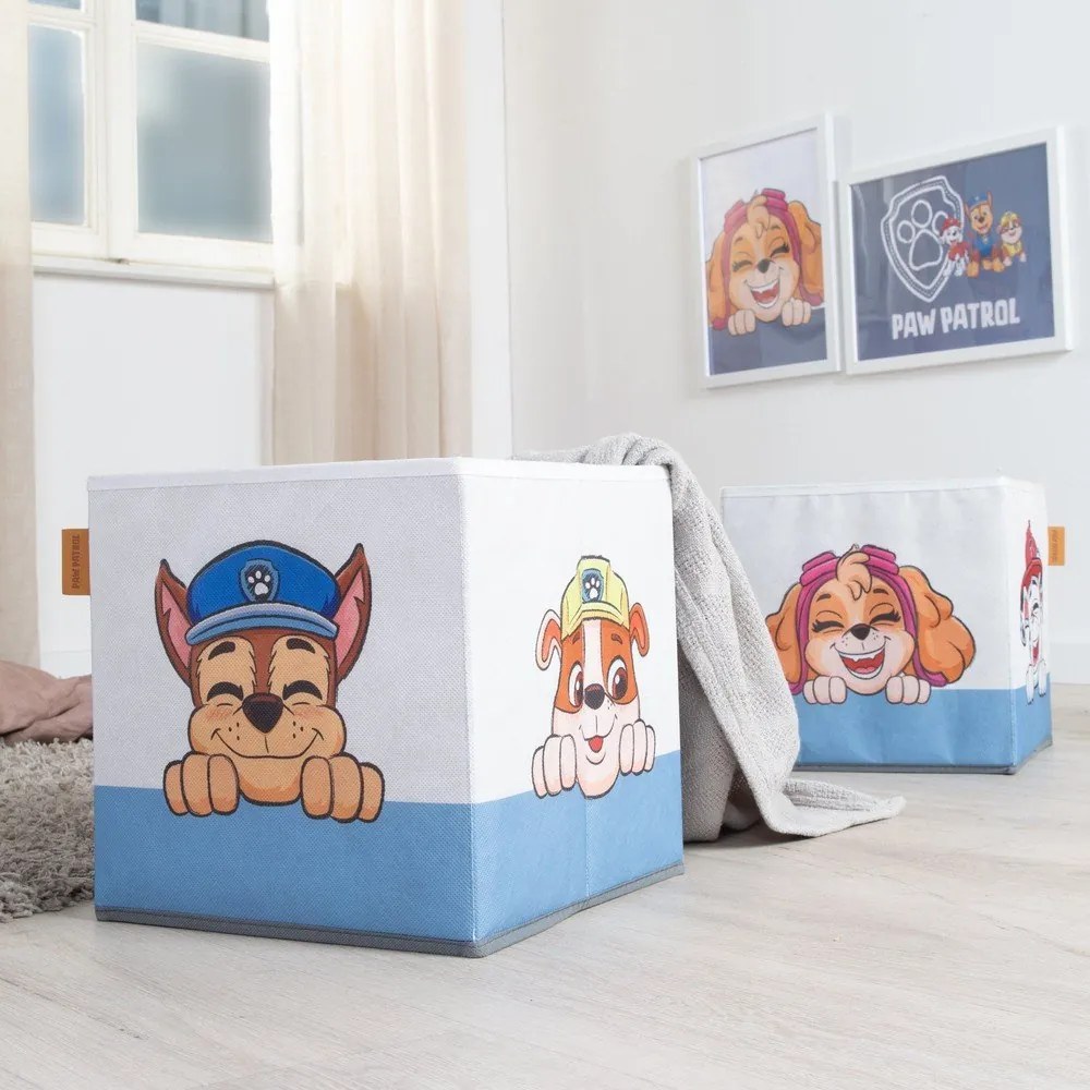 Tekstylne dziecięce pojemniki na zabawki 2 szt. 27x27x27 cm Paw Patrol – Roba