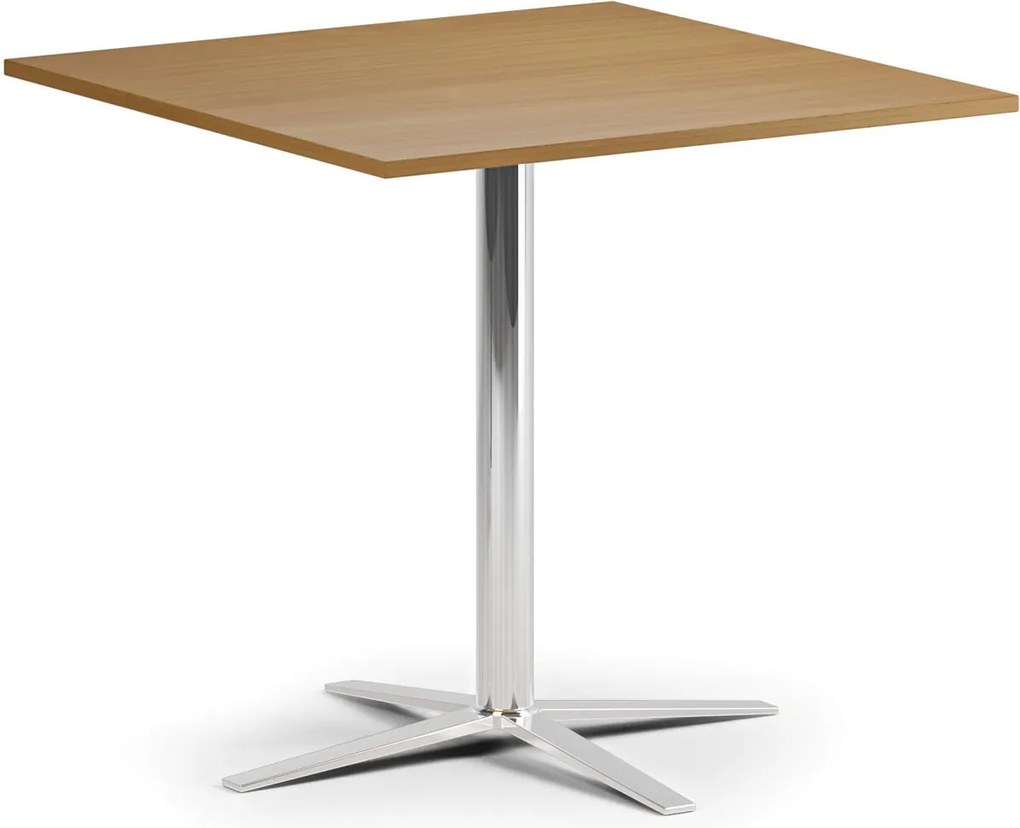 Stolik kawowy AURA, 60x60 cm, chrom podstawa, buk