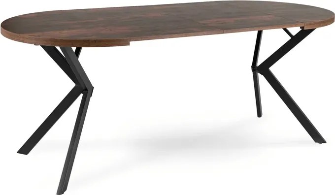 Stół Okrągły Rozkładany LUGO 90-190 cm Dąb Rustykalny/Czarny Loft