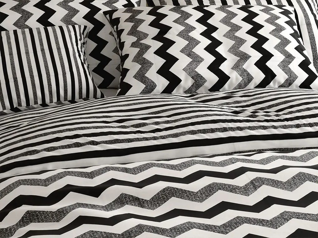 PrzytulneMieszkanie.pl PrzytulneMieszkanie.pl Pościel z bawełny Renforcé PRUH czarno-białe Rozmiar pościeli: 70 x 90 cm | 140 x 200 cm