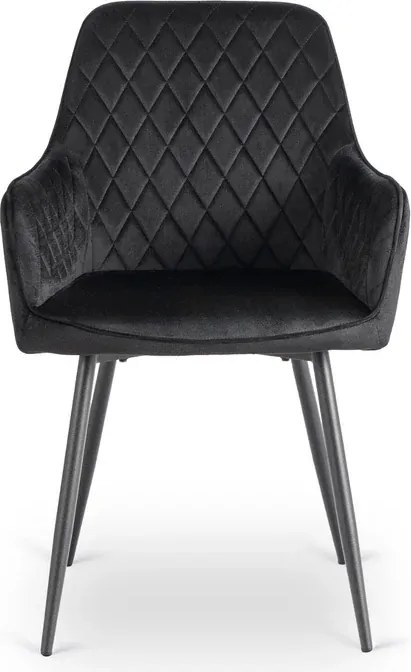 Zestaw Stół Prostokątny Rozkładany HAMPTON 160-240 cm Dąb Rustykalny/Czarny i 4 Krzesła Tapicerowane BRESSO Czarne