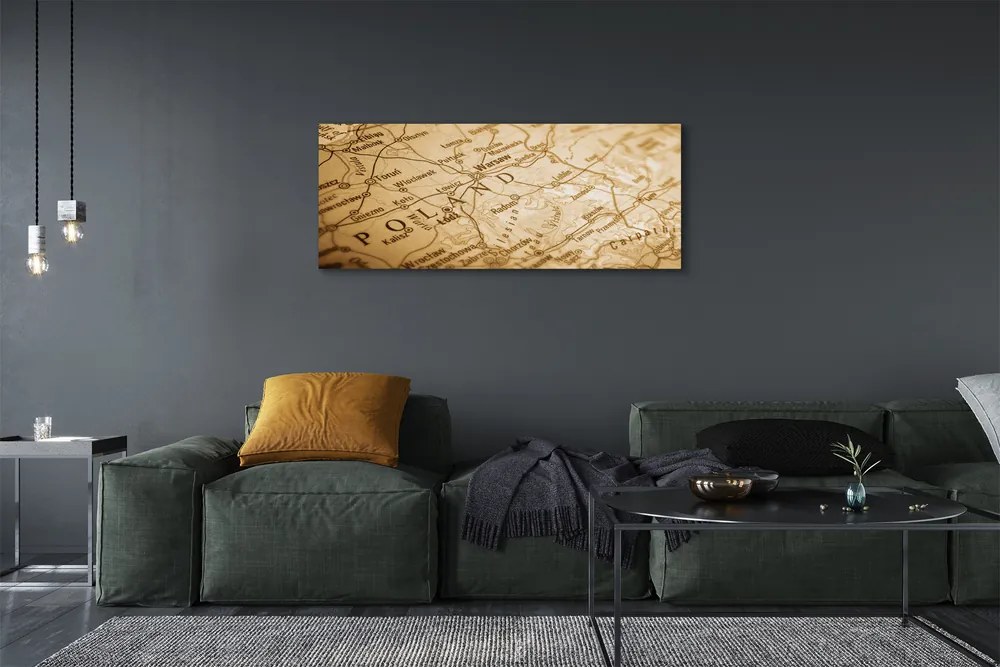 Duży obraz na płótnie Mapa Polski