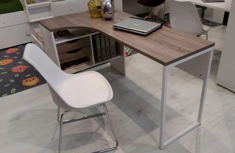 Biurko narożne Function 118 biały/dąb truflowy