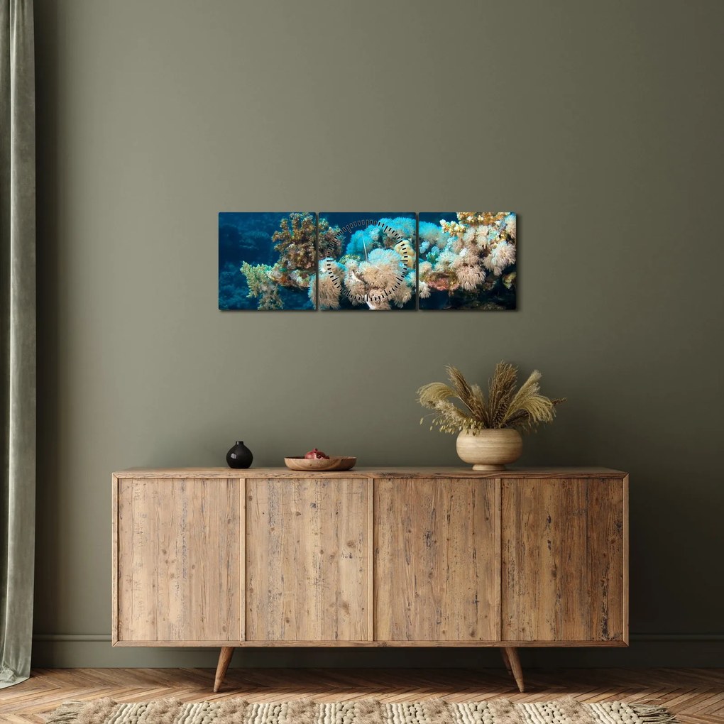 Obraz - W oceanie (z zegarem) (90x30 cm)