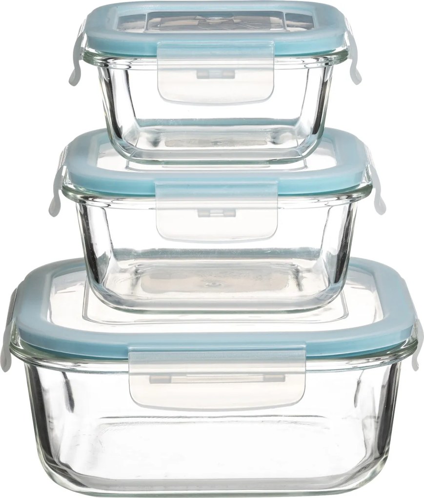 Szklane pojemniki na żywność 3 sztuki, CLIP