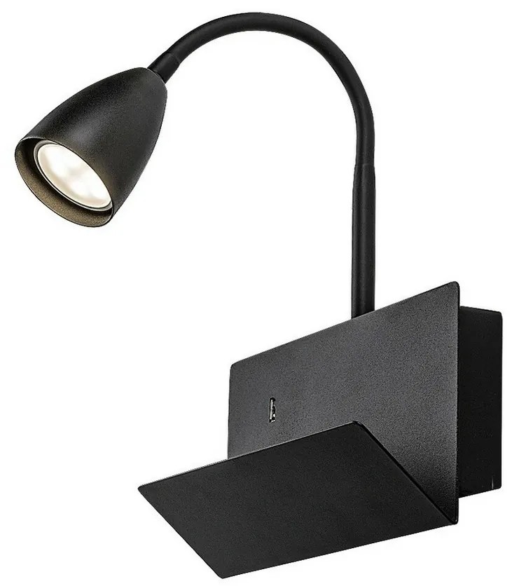 Rabalux 71089 lampa ścienna z miejscem do przechowywania Tacito, czarny