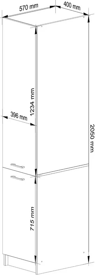 Słupek stojący kuchenny beton E3-T64
