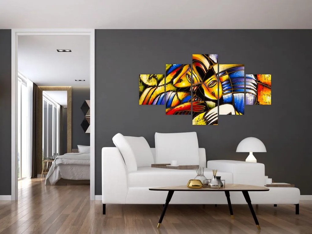 Obraz - Obraz olejny, kochankowie (125x70 cm)