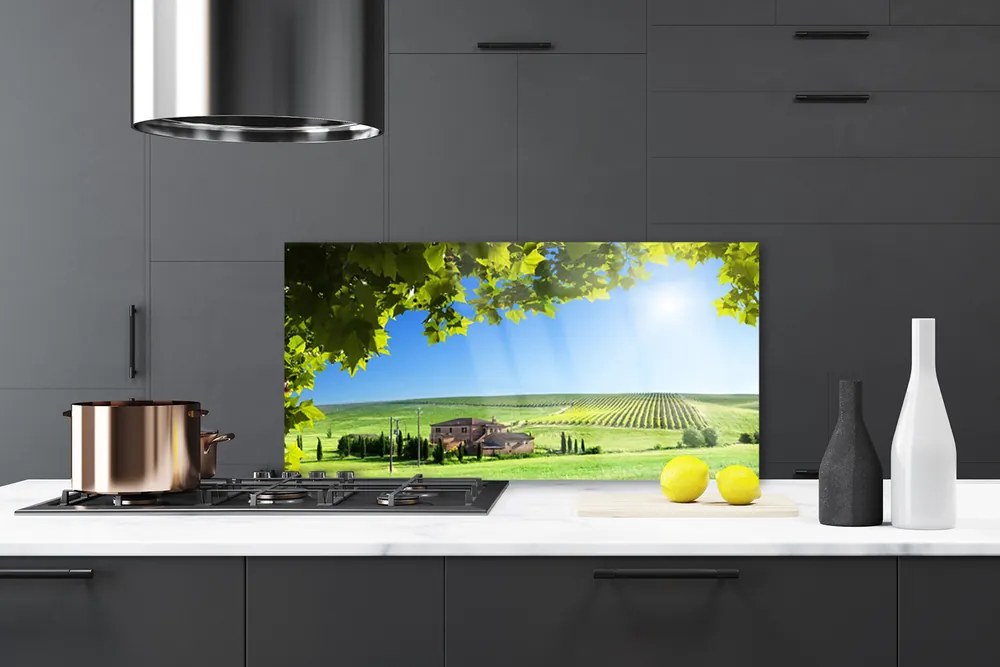 Panel Szklany Jesienne Pole pełne Liści