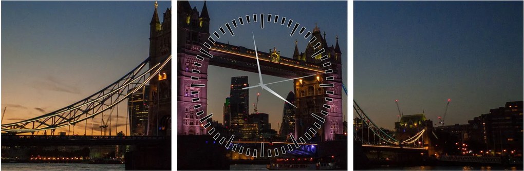 Obraz - Tower bridge (z zegarem) (90x30 cm)