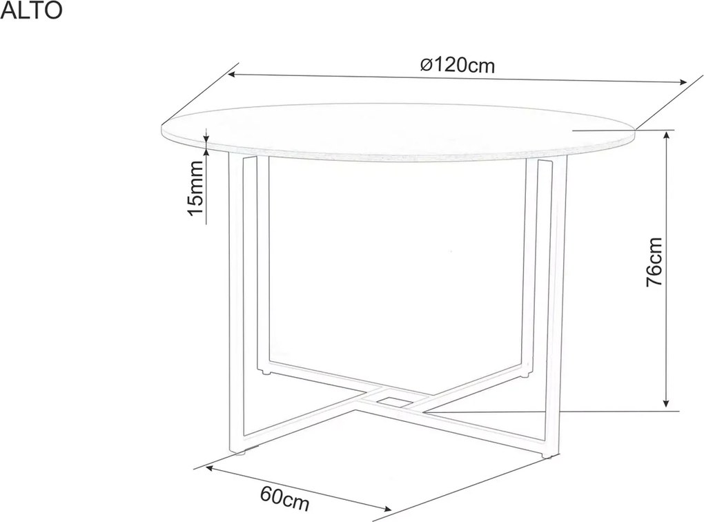 PROMOCJA Okrągły stół jadalny z blatem w dekorze dąb ALTO 120x120 II jakość