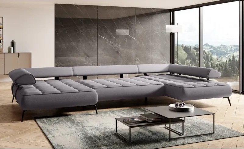 Narożnik SELEDO XL układ U Prawostronny z funkcją elektrycznej regulacji głebokości siedziska WERSAL