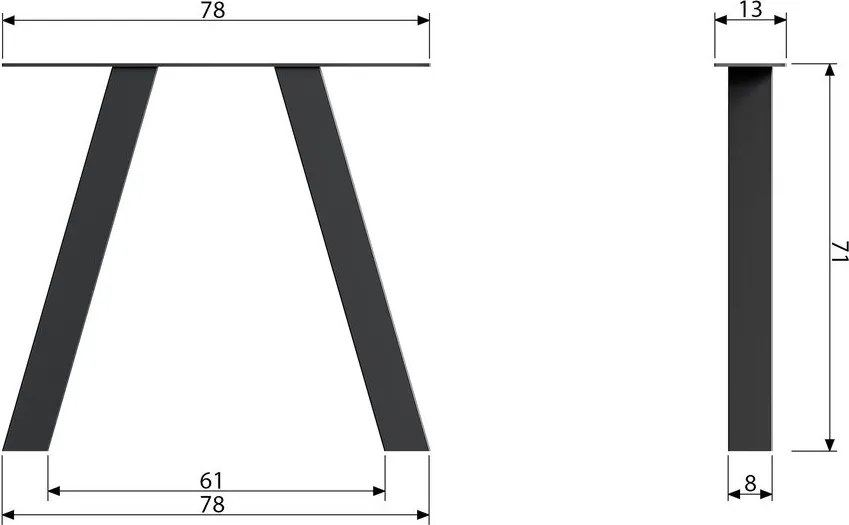 Czarne metalowe nogi zestaw 2 szt. Tablo – WOOOD