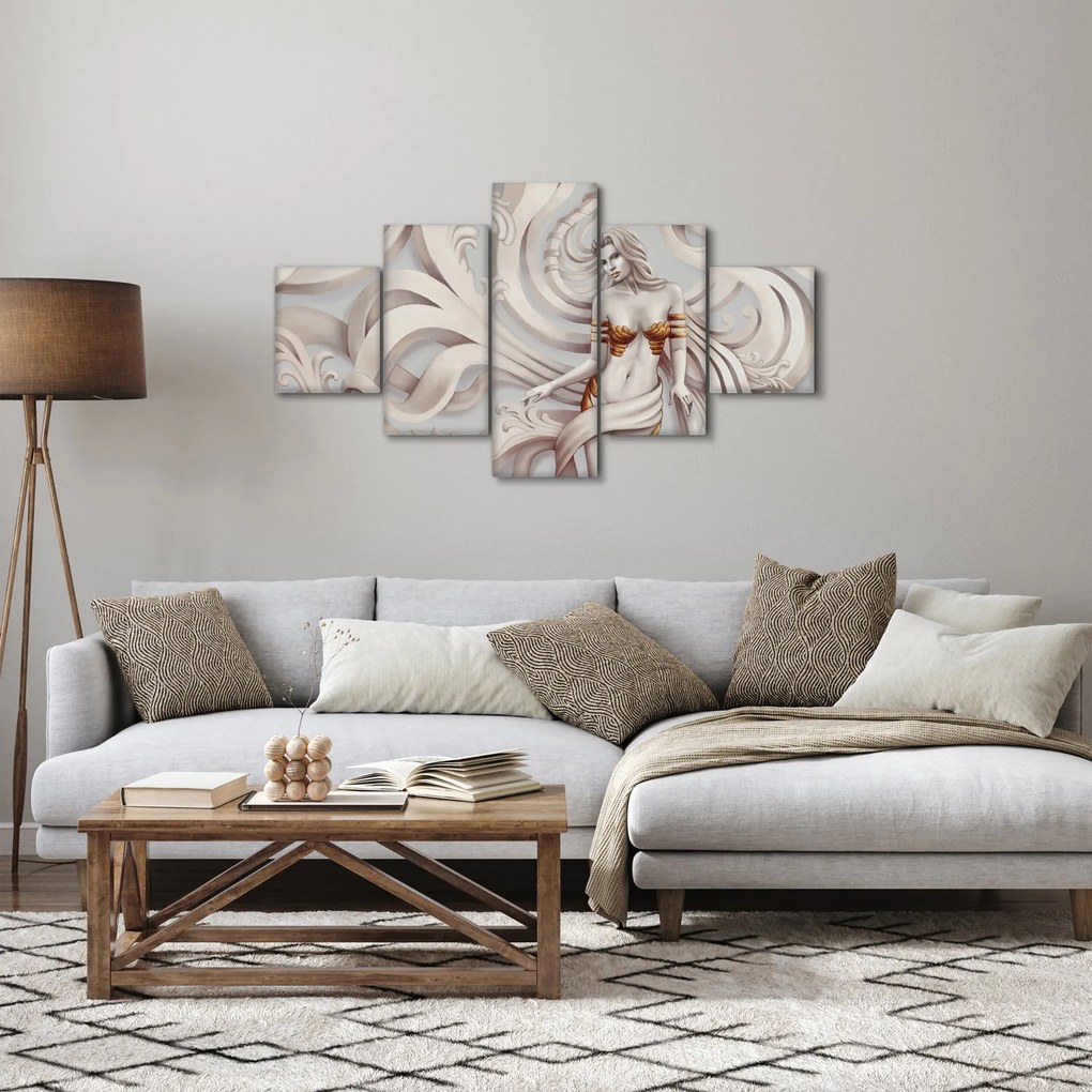 Obraz bogini z motywem kwiatowym (125x70 cm)