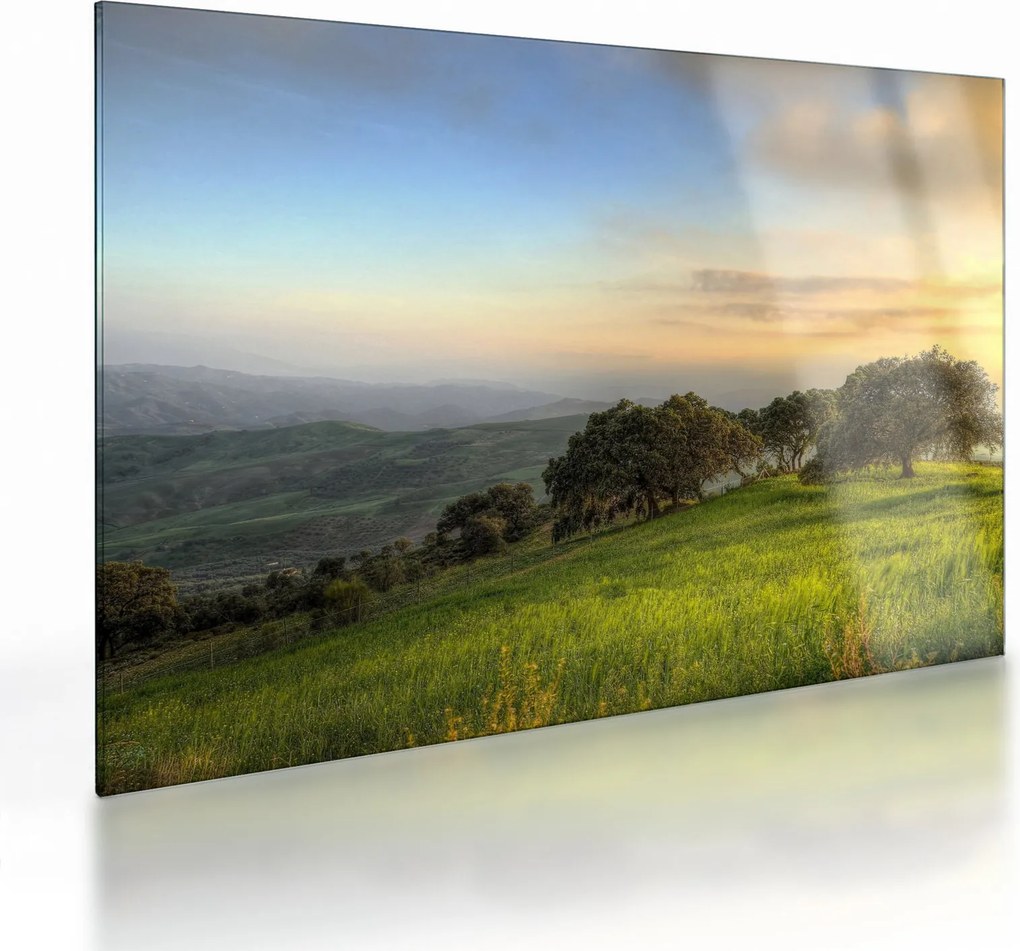 Obraz na szkle - Widok ze wzgórza (70x50 cm)