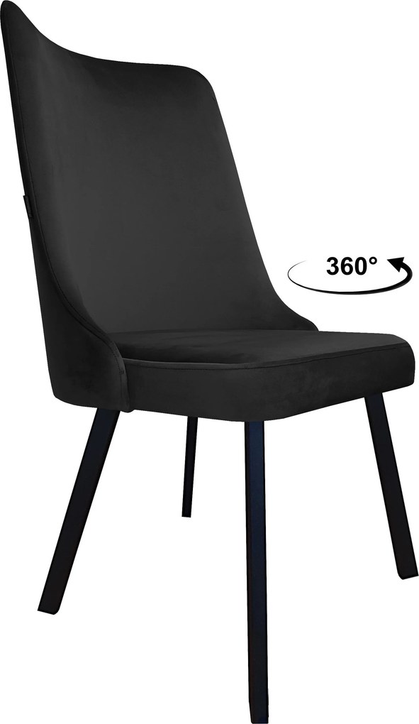 Krzesło Victor tkanina Welur noga metalowa krzesło tapicerowane premium : Kolor nogi - Czarna profil, Kolor tkaniny - VELVET - MG19, Typ siedziska - Siedzisko obrotowe 360°