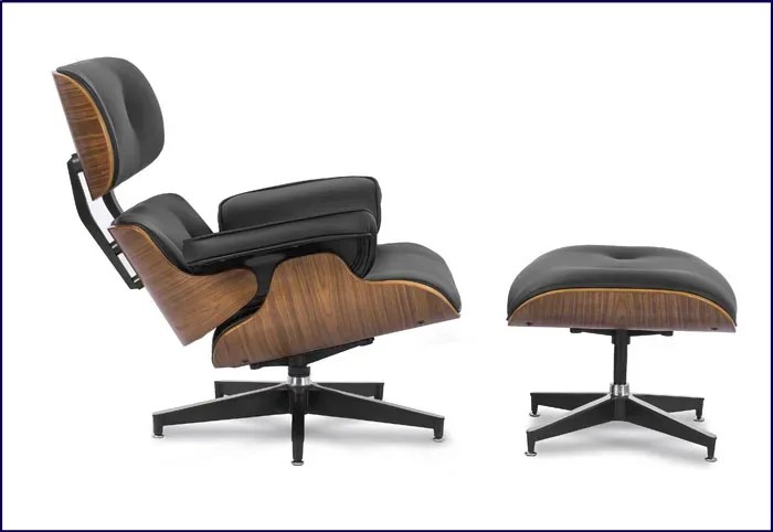 Czarny fotel wypoczynkowy z podnóżkiem N2-C55