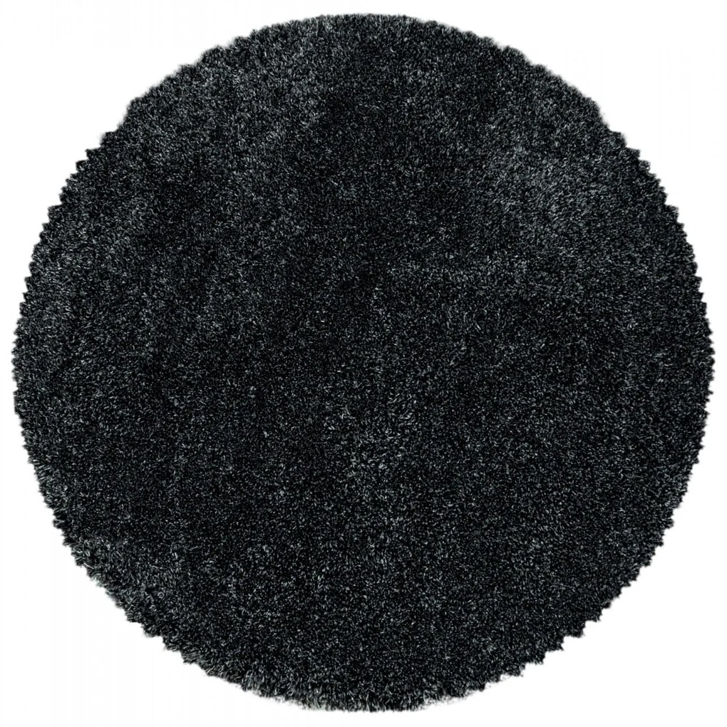 Dywan shaggy Fluffy Super Soft antracyt 200 cm x 200 cm koło