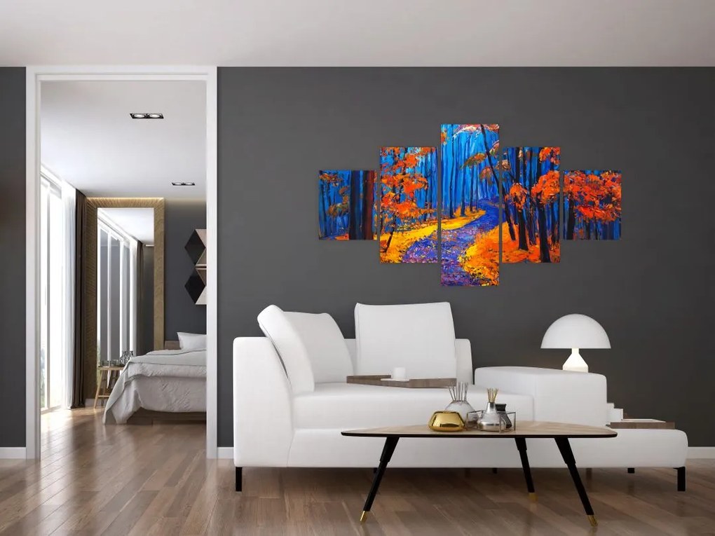 Obraz jesiennego lasu (125x70 cm)