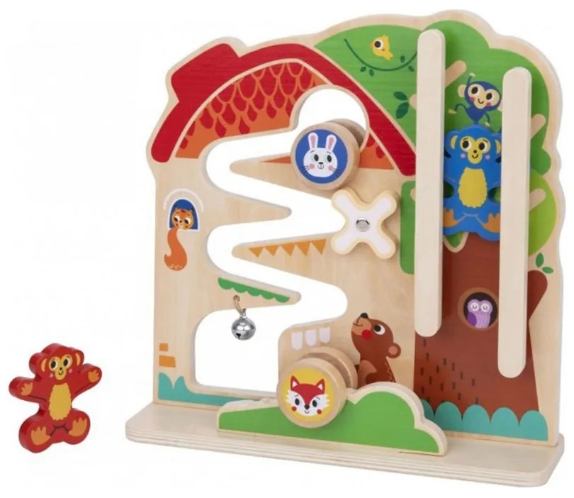Tooky toy drewniana tablica manipulacyjna montessori labirynt