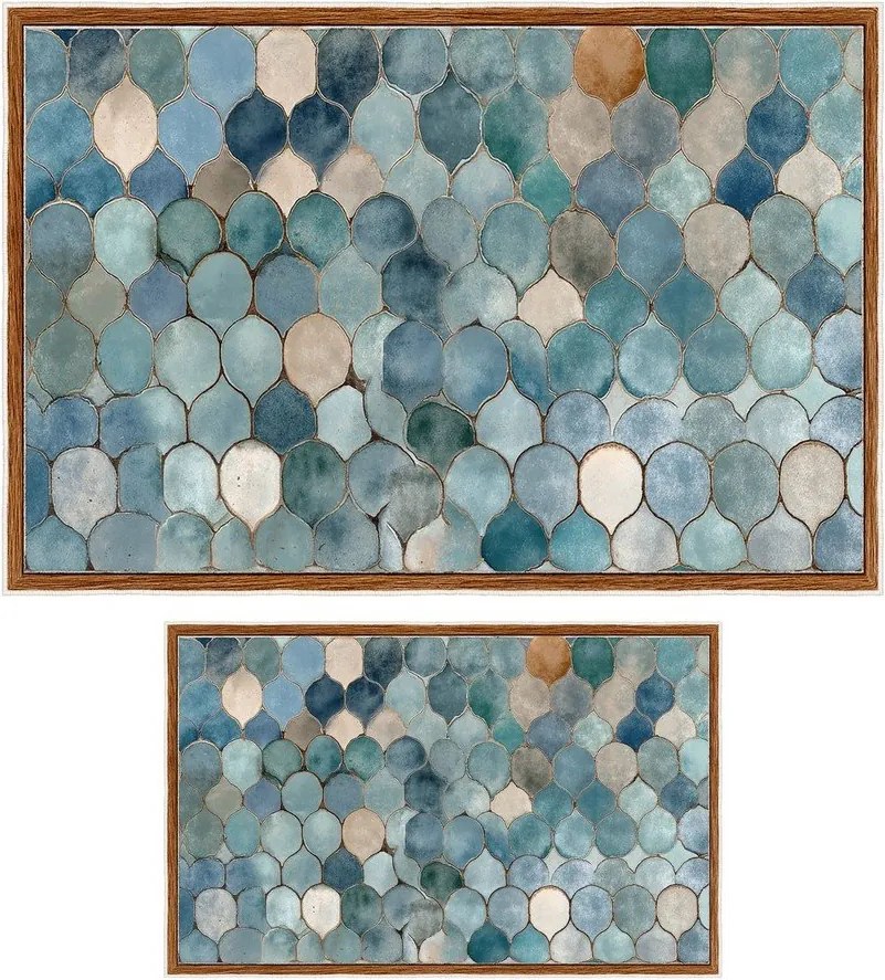 Niebieskie dywaniki łazienkowe zestaw 2 szt. 60x100 cm – Foutastic