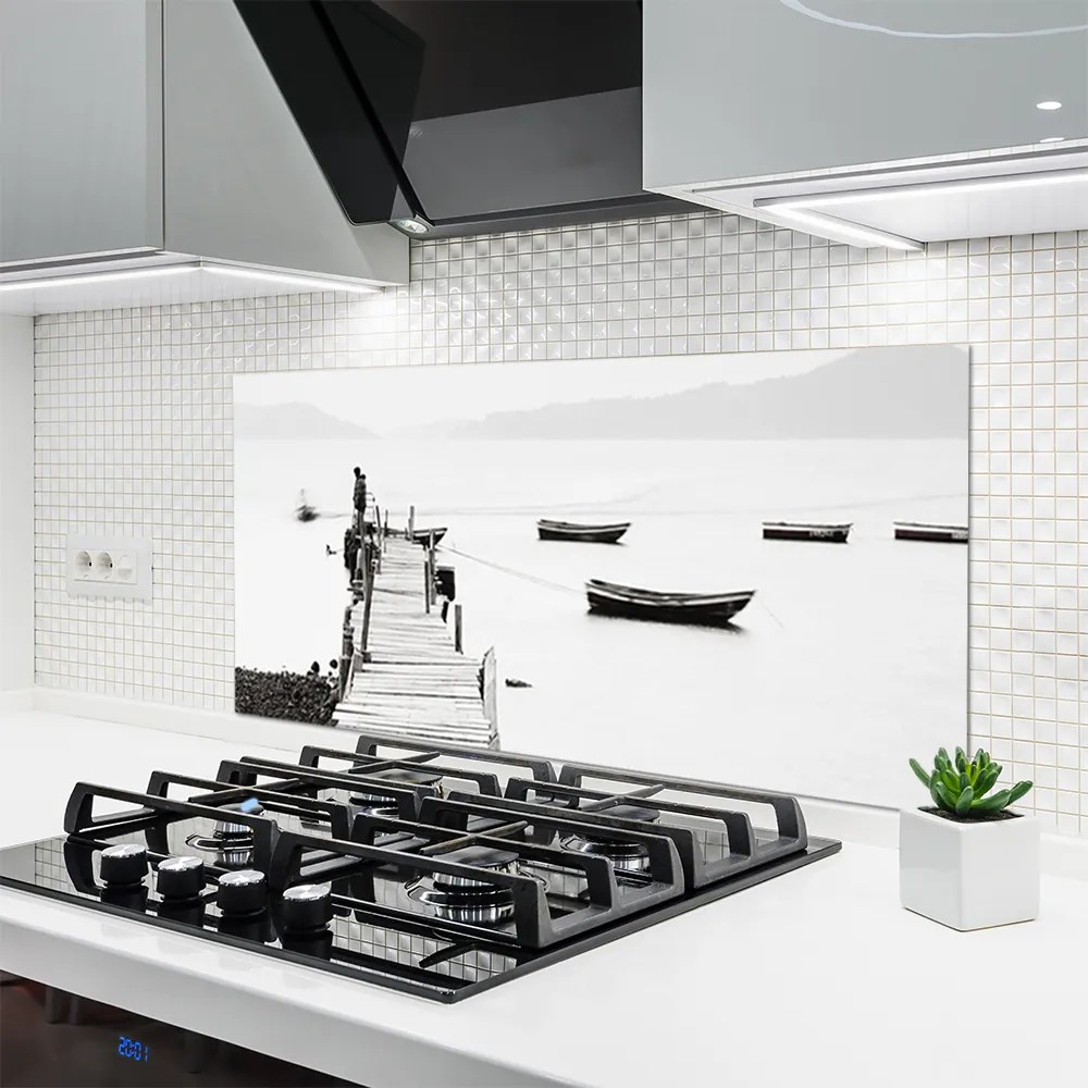 Szkło Ozdobne do Kuchni Przystań Łodzi pod Mostem