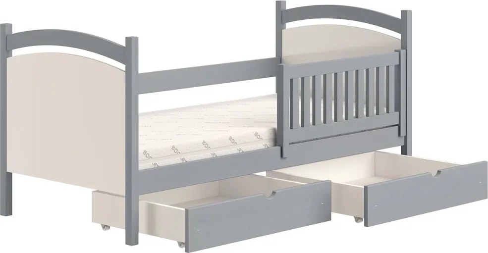 Łóżko dziecięce Amely 80x180 z tablicą suchościeralną - szary